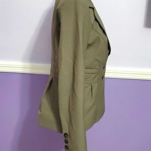 Classiques Entier Dark Taupe Long Sleeve Textured Virgin Wool Blend Suit Jacket - Picture 6 of 12